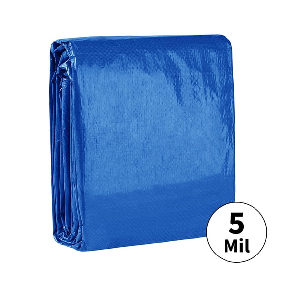 MVPNET Blue Polyethylene (PE) 10 ft x 8 ft, 5 mil Thickness Heavy-Duty Trap