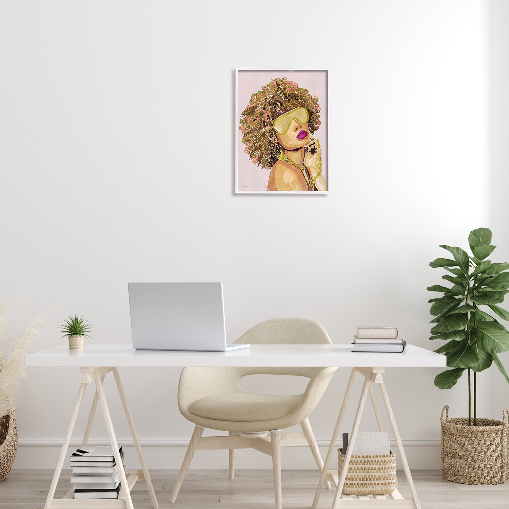 Stupell Industries Glamorous African Female Portrait Gold Fashion Jewelry,16 x 20, Design by Stellar Design Studio
