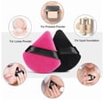 thumbnail image 3 of Dry Puff 3 Black and 3 Rose Red Wet and Dry Use Comfortable Soft Triangle Sponge Powder Puffs for Girl Women, 3 of 5