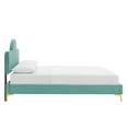 thumbnail image 4 of Modway Sunny Performance Velvet King Bed in Mint, 4 of 10