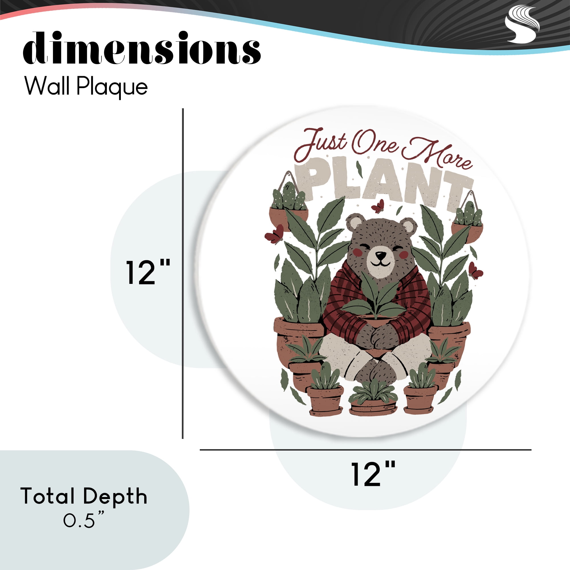 Stupell Industries Just One More Plant Circular Wall Plaque, design by Tobe Fonseca