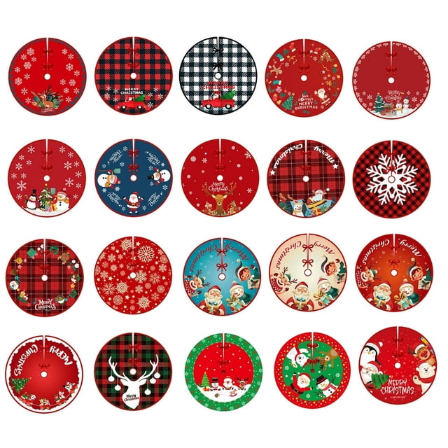 POINTERTECK Nice-looking Tree Skirt Flannel Decorative Christmas Exquisite Tree Pad for Festival Style 10 One Size