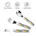 thumbnail image 3 of Salouo German Shepherd Dog Pattern 3 Pieces Toddler Utensils, Kids Silverware Set Stainless Steel Utensils for Kids Children Safe Spoons Forks & Knife Dishwasher Safe, 3 of 8
