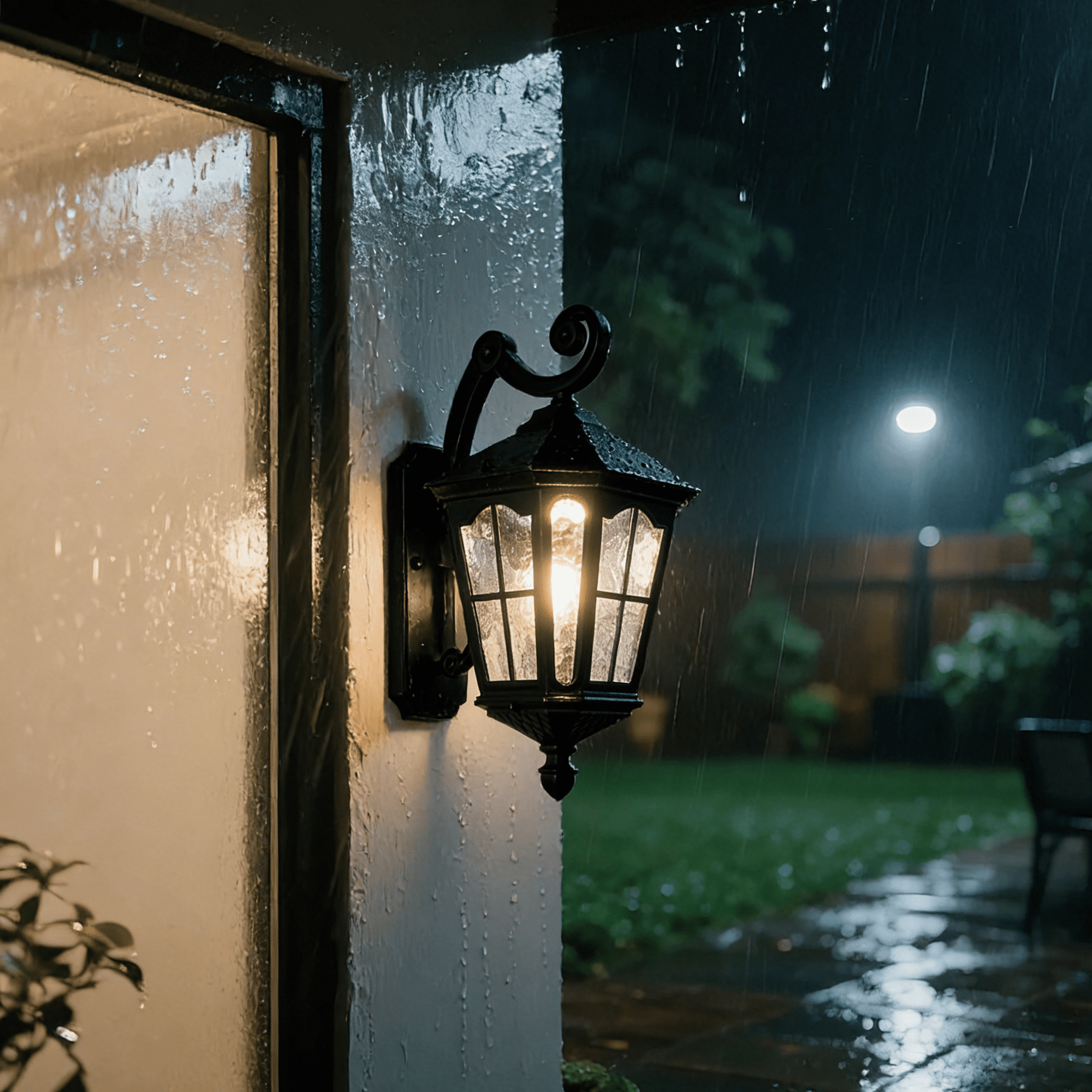 Exterior Wall Lamp, Solar Powered Waterproof Wall Sconce IP65 for Villa Garden Patio Gate Post, Matte Black