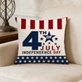 thumbnail image 1 of Funda de almohada decorativa con temática del Día de la Independencia, funda de cojín conmemorativa para sofá, silla o tumbona – Funda de almohada de poliéster estampada por una sola cara, 1 of 6