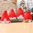 thumbnail image 4 of Biplut Red Christmas Hat Soft Bright Color Applique Adorable Fabric Santa Claus Christmas Hat for Party (Type H), 4 of 13