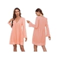thumbnail image 4 of hirigin California Romper Dress with Shorts Long Sleeve Fall V-Neck Cotton Short Dress Mini Dress California Romper Lace Dress, 4 of 5
