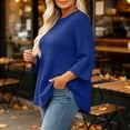 thumbnail image 6 of SuTry Plus Size Women's Sweatshirt Crew Neck 3/4 Sleeve Quilted Pullover with Curved Hem for Casual Fall Days and Cozy Lounging, 6 of 8