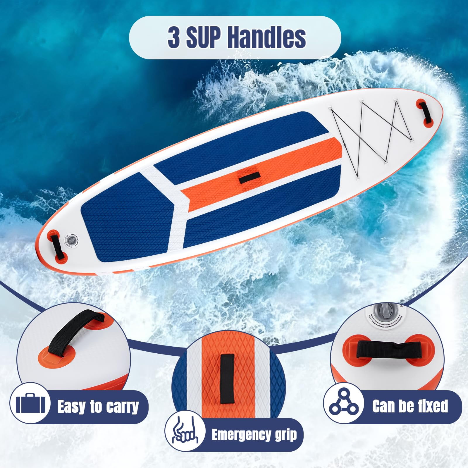 LIFERECORD Inflatable Stand Up Paddle Board 10.5ft with SUP Accessories, 2-in-1 Aluminum Paddle, Wide Stable Design Non-Slip Deck, Ultra Portable iSUP with Backpack for Adults Youth Beginners