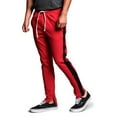 thumbnail image 4 of G-Style USA Men's Hip Hop Slim Fit Track Pants - Athletic Jogger with Side Stripe - Red/Black - 2X-Large, 4 of 6