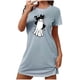 thumbnail image 2 of Camisón corto de talla grande para mujer, camisón de manga corta con estampado de pecho a la moda, camisón para mujer, 2 of 5