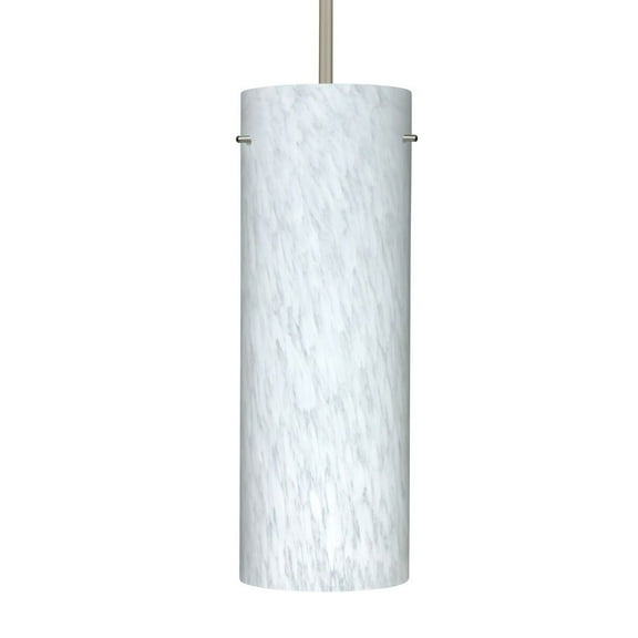 1TT-412819-SN-Besa Lighting-Stilo 18 - 1 Light Stem Pendant In Contemporary Style-17.75 Inches Tall and 6.25 Inches Wide-Satin Nickel Finish-Carrera