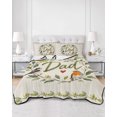 thumbnail image 2 of Quilt King Size Bedding Set, Happy Father's Day Reversible Summer Quilt 3 Pieces, Summer Botanical Leaves Birds Lightweight Bedspreads Coverlets with 2 Pillow Shams for All Seasons, 2 of 5