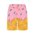 thumbnail image 6 of Crunowin Boys Summer Shorts Ice Cream Print Elastic Waist Lightweight Beach Shorts Pink Size 7, 6 of 6