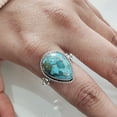 thumbnail image 7 of Natural Blue Copper Turquoise Ring, Bohemian Turquoise Ring, December Birthstone, 925 Sterling Silver, Womens Ring, Christmas, Thanksgiving, Handmade, Statement Jewelry, Natural Turquoise Ring, 7 of 7