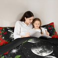 thumbnail image 5 of Manfei Romantic Red Rose Bedding Comforter Set,Galaxy Starry Sky Twin Comforter Sets,Moon Print Bedding Set For Adult,Luxury Bedroom Decor Reversible,2-Piece, 5 of 8