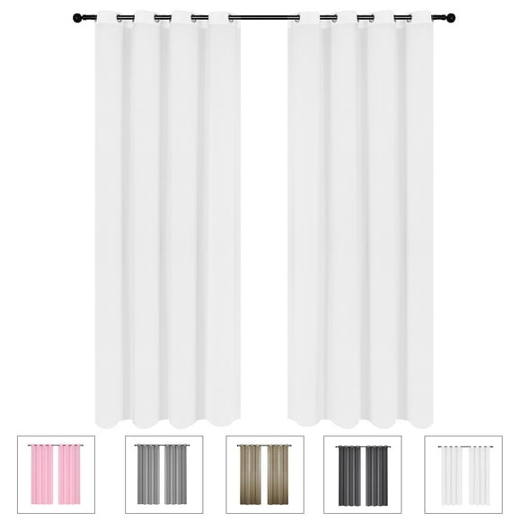 Graflsoa Festnight Solid Color Blackout Curtains, 2 Panels, 225x140cm, Premium Polyester, Light Filtering, Easy Care, Multiple Colors Available