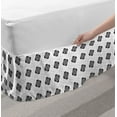 thumbnail image 2 of Geometric Bed Skirt, Intricate Circles in Round Squares Monochrome and Futuristic Layout, Elastic Bedskirt Dust Ruffle Wrap Around for Bedding Decor, 4 Sizes, Charcoal Grey and White, by Ambesonne, 2 of 2