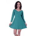 thumbnail image 4 of Moomaya Womens Full Sleeve Shift Dress w/ V neck Cotton Casual Summer Dresses - SR, 4 of 7