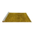 thumbnail image 2 of Ahgly Company Machine Washable Indoor Square Abstract Yellow Modern Area Rugs, 3' Square, 2 of 4