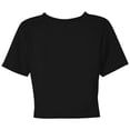thumbnail image 5 of Rhuody Tops For Womens Short Sleeve Tee Solid Color Blouse Round Neck Cropped T Shirt Retro Clothes Black L, 5 of 5