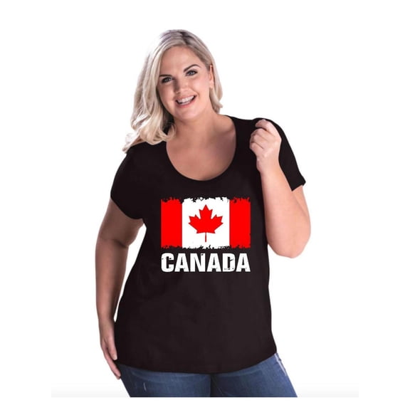Normal is Boring - Women's Plus Size Curvy T-Shirt, up to Size 28 - Canada Flag