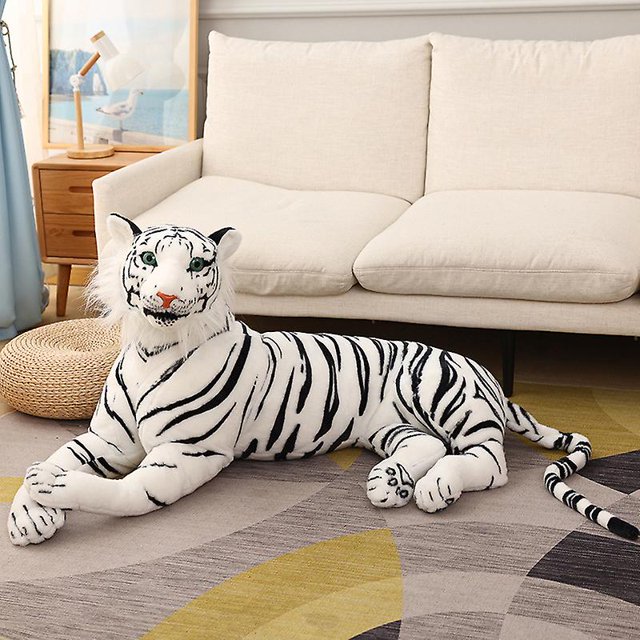 Tigre blanco gigante de alta calidad de 130-170cm, juguete de peluche para bebé, muñeco de peluche de tigre de tamaño grande, almohada suave, regalo de Navidad para niños