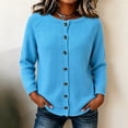 thumbnail image 3 of Knit Cardigan for Women & Plus Size, Fall Cozy Button Down Crewneck Long Sleeve Relaxed Classic Elegant Sweater, XS-4XL, 3 of 5