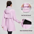 thumbnail image 5 of BALEAF Women's Long Rain Coat Packable Waterproof Windbreaker Lightweight Cycling Jacket with Hood Pastel purple XL, 5 of 7
