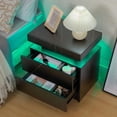 thumbnail image 6 of Bingoday LED Nightstand LED Bedside Table with 2 Drawers, Wooden Cabinet Unit with LED Lights for Bedroom, End Table Side Table for Bedroom Living Room, 6 of 15