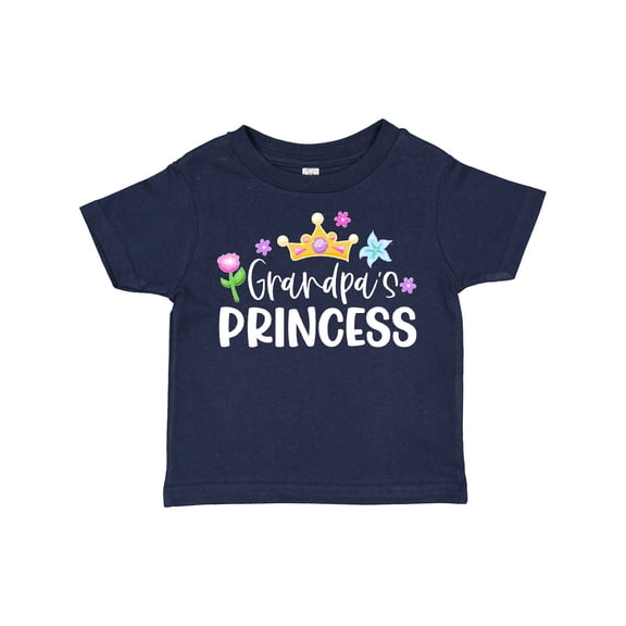 Inktastic Grandpa's Princess Crown and Flowers Girls Toddler T-Shirt