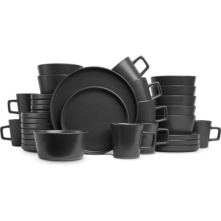

Coupe Dinnerware Set Service For 8 Black Matte 32 Piece