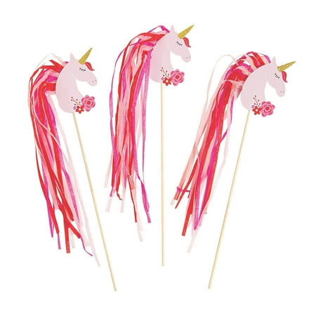 Valentine Unicorn Wands - Apparel Accessories - 6 Pieces