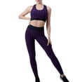 thumbnail image 1 of Gibobby Ropa Deportiva Mujer Pantalones deportivos para mujer Leggings de fitness Traje deportivo elástico(Morado, L), 1 of 4