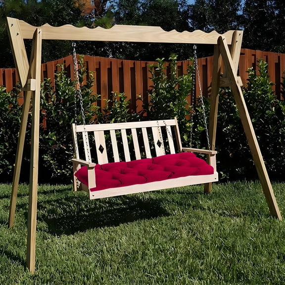 LAMIRO Magic Porch Swing Cushions with Backrest 2-3 Seater Waterproof Bench Pad Cushions,Thicken Outdoor Swing Cushions,for Outdoor Patio Garden Furniture