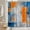 Blue Orange, variant on Blue Gray Orange Shower Curtain Burnt Abstract Brushstrokes Painting Modern Art Fabric Bathroom Curtain Sets with Hooks