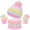 Yellow, variant on gcong 3-in-1 Hat Scarf Gloves Set for Kid, Winter Knitted Hat Scarf and Gloves Set for Kids with Pom Pom Beanie Gradient Color