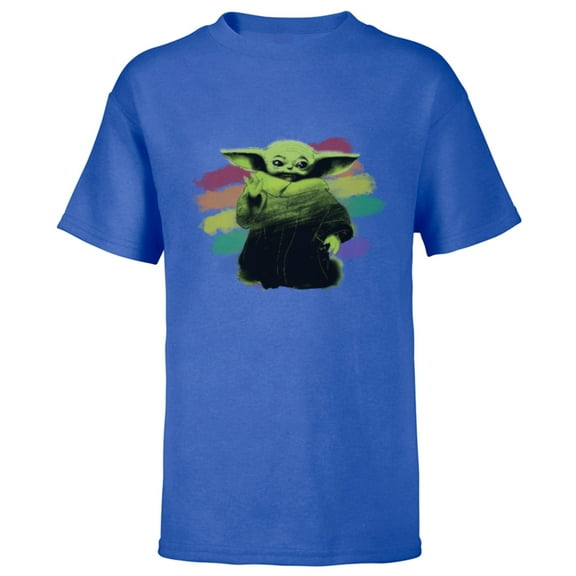 Star Wars The Mandalorian The Child Rainbow - Short Sleeve T-Shirt for Kids - Customized-Royal