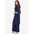 thumbnail image 3 of Roaman's Women's Plus Size Plus-Size 3 Piece Knit Embellished Pant Set, 3 of 4
