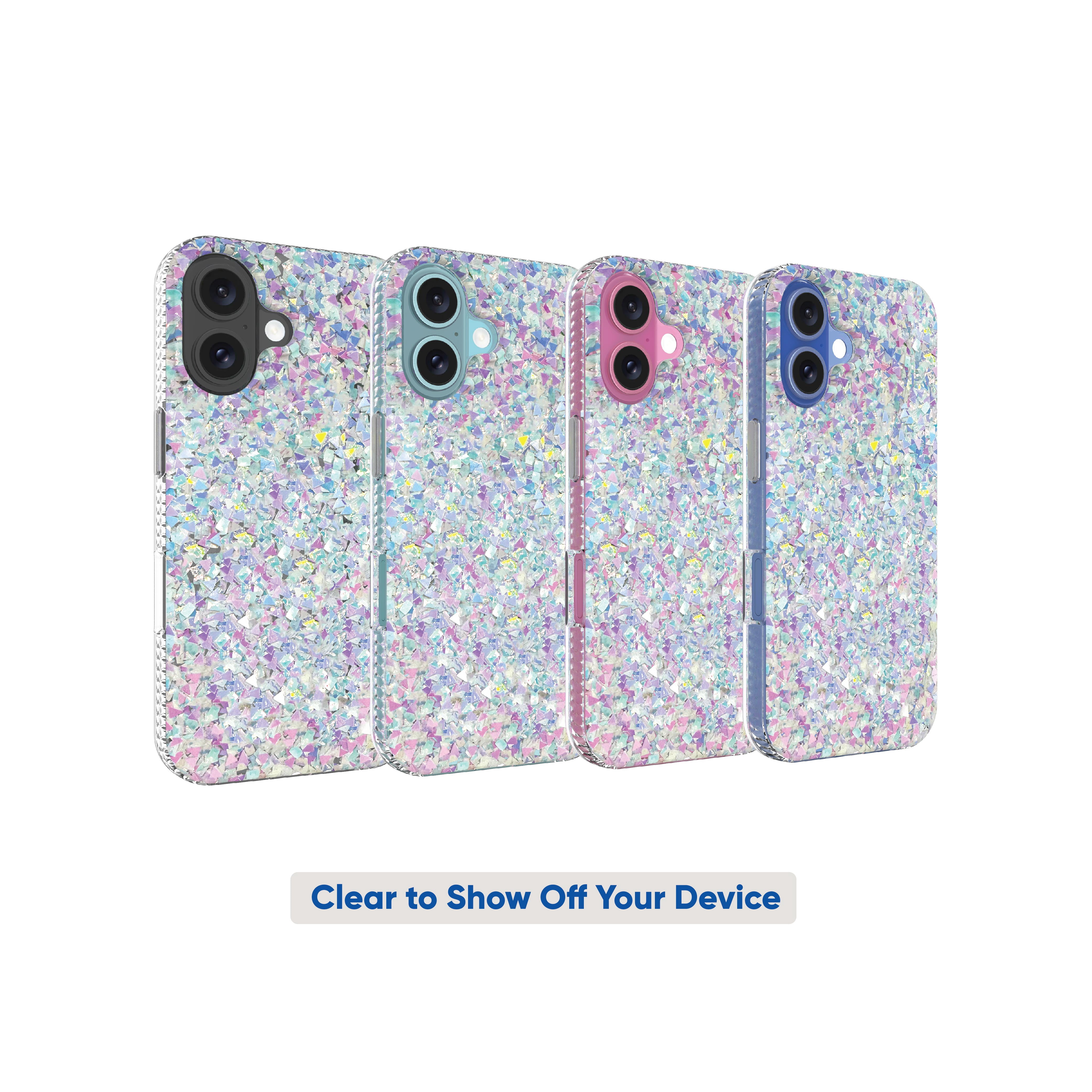 onn. Phone Case for iPhone 16 - Iridescent Glitter Fleck
