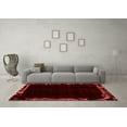 thumbnail image 3 of Ahgly Company Machine Washable Indoor Square Abstract Red Modern Area Rugs, 4' Square, 3 of 4
