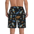 thumbnail image 3 of Yiaed Space Rocket Print Men's Swim Trunks with Lining Quick Dry Sports Shorts Beach Shorts Boardshorts-Small, 3 of 5