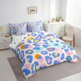 thumbnail image 3 of jejeloiu Colorful Leopard Pattern 7-Piece Bedding Comforter Set,Wild Cheetah Animal King Bedding Sets,Blue Pink Orange Bed Sheets For Girl Kids,Luxury Bedroom Decor Reversible, 3 of 8