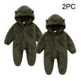 thumbnail image 2 of Timegard Baby Winter Clothes 2pc Toddler Fleece Boys Girls Cute Footies Onesie Newborn Hoodies Rompers, 2 of 7