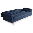 thumbnail image 3 of Sofá Cama Makora Salam con Memory Foam Color Azul Lino Respaldo Reclinable de 3 Posiciones, 3 of 7