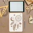 thumbnail image 3 of Colorful Lovely Dream Catcher Painting Stencil with Brush 8.3x11.7inch Moon Stars Template Feathers Love Heart Pattern Stencil Fantasy Theme Template for Painting on Wood Fabric Clothes, 3 of 9