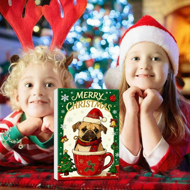 Calendario de Navidad 2025 con 24 Regalos Sorpresa | Muñecos 2D y Colgante Navideño | Fácil de Colgar y Reutilizable | Decoración Festiva