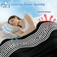 thumbnail image 3 of Black Geometric Cooling Blanket,Lightweight Breathable Summer Throw Blanket with Double Sided Cold Effect,Country Farm Traditional Chinese Tile Picnic Blankets Bed Sheet for Hot Sleepers 40"x60", 3 of 8