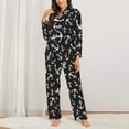 thumbnail image 3 of Kll Anchor Print Women'S Long Sleeve Pajamas With Pants Sleepwear Loungewear 2 Set-X-Large, 3 of 9