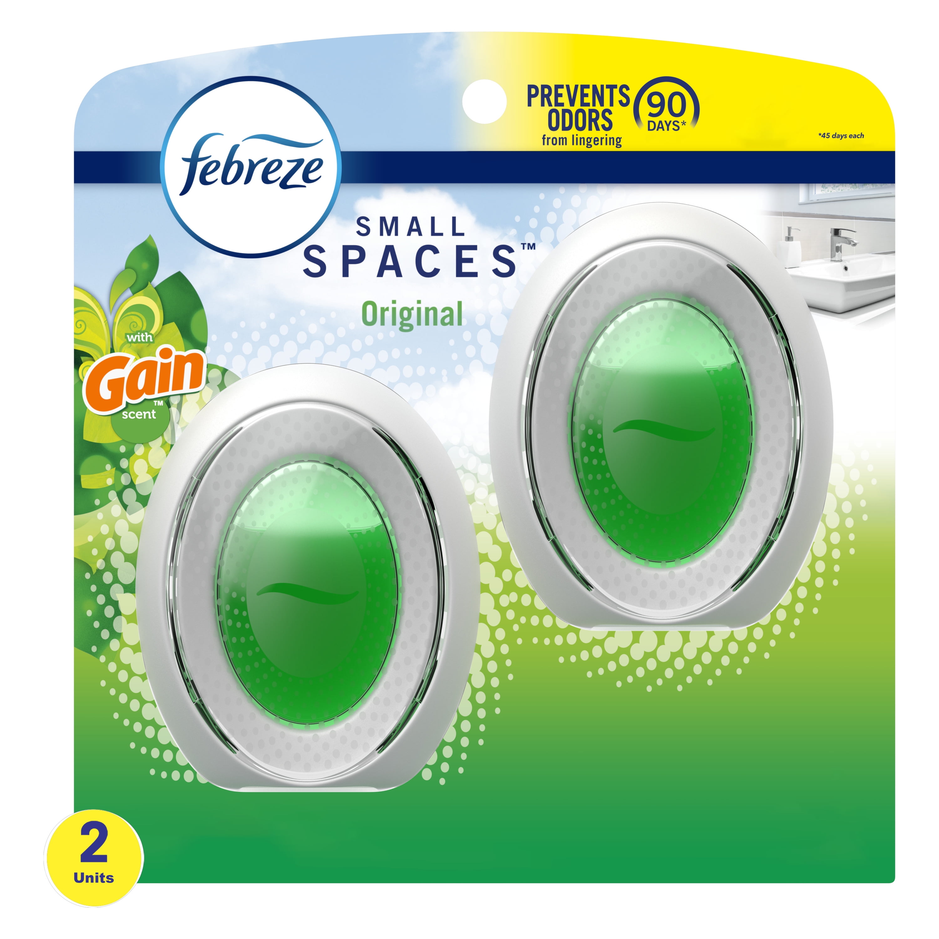 Febreze Small Spaces Air Freshener, Gain Original Scent, 2 Ct